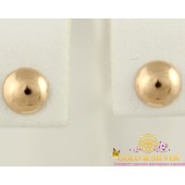 Золотые серьги 585 проба. Женские серьги из красного золота, пуссеты. 580021